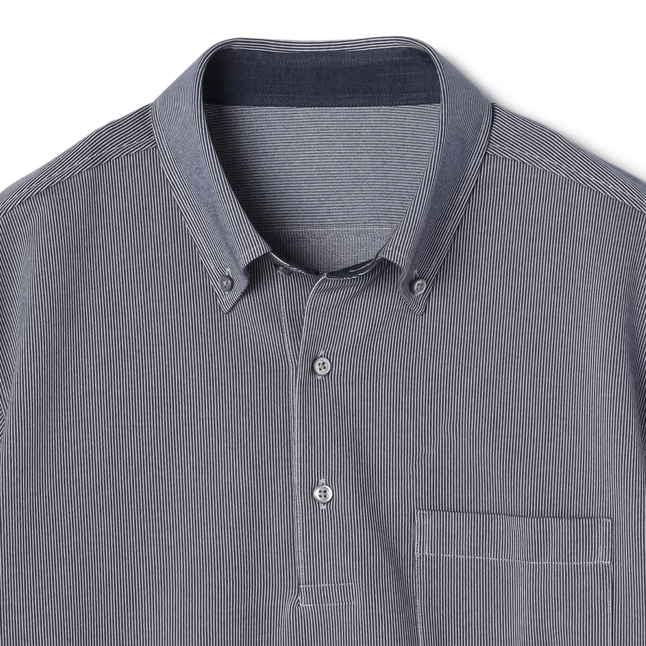 SUPER Aircool Non-Iron Stretch Striped Button-Down Polo Shirt - Image 3