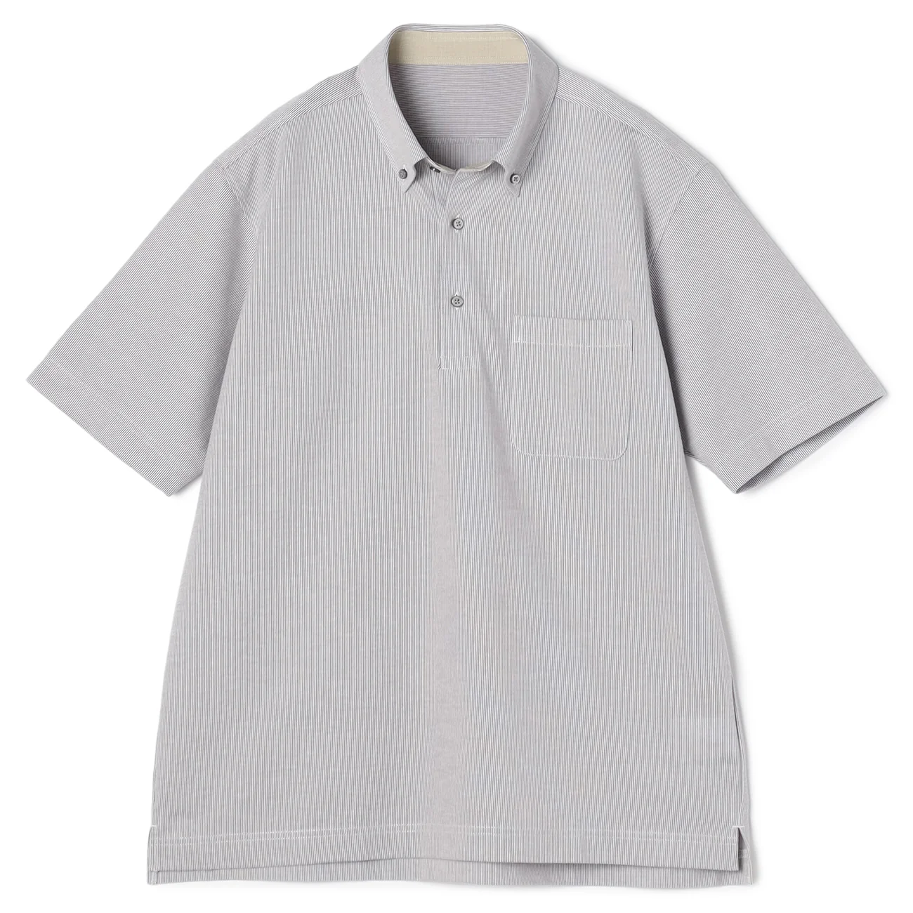 SUPER Aircool Non-Iron Stretch Striped Button-Down Polo Shirt - Image 6