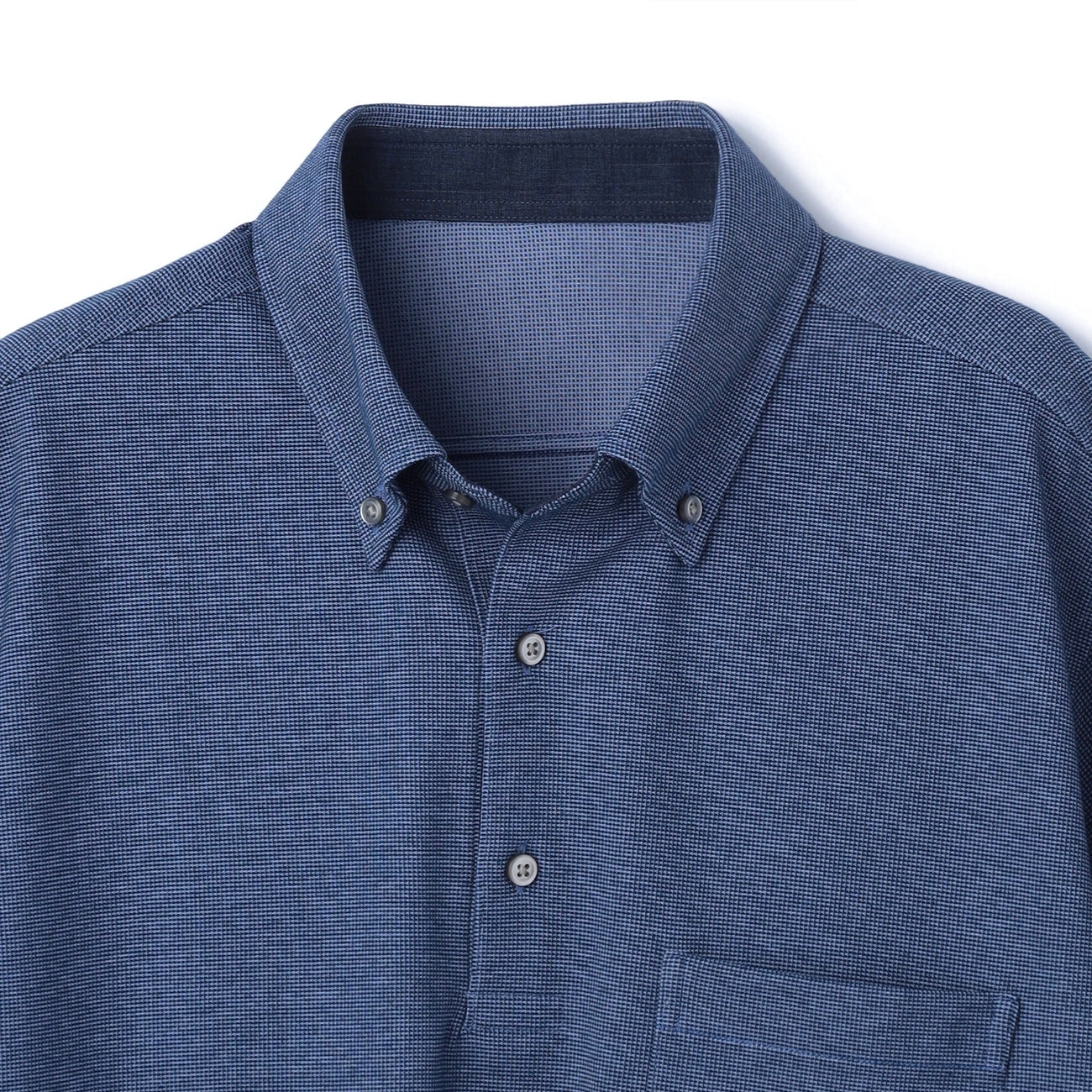 SUPER Aircool Non-Iron Stretch Mini Waffle Button-Down Polo Shirt - Image 3