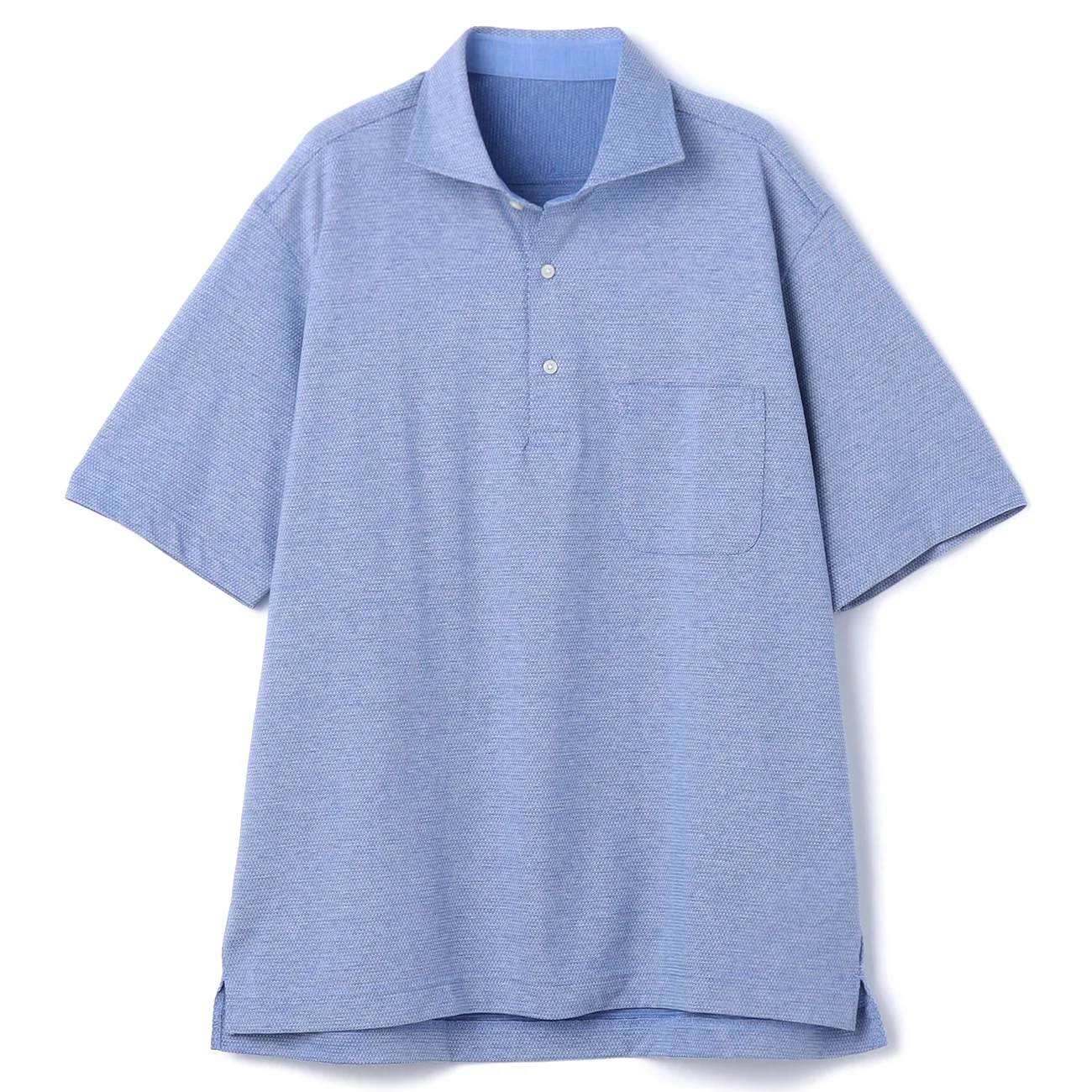 SUPER Aircool Non-Iron Stretch Sashiko Spread Collar Polo Shirt - Image 6