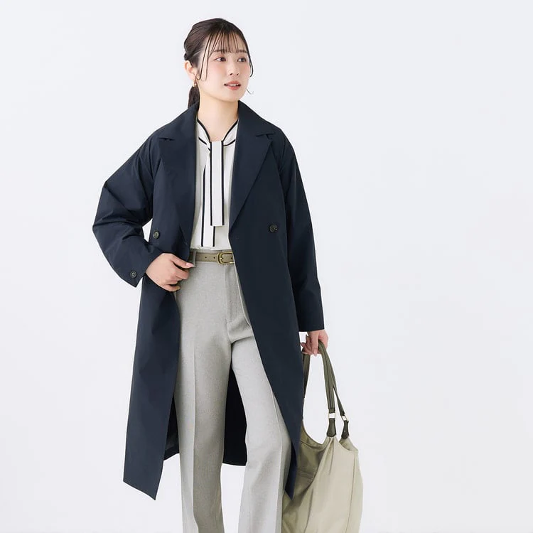 3-Way Water-repellent Trench Coat with Quilted Vest