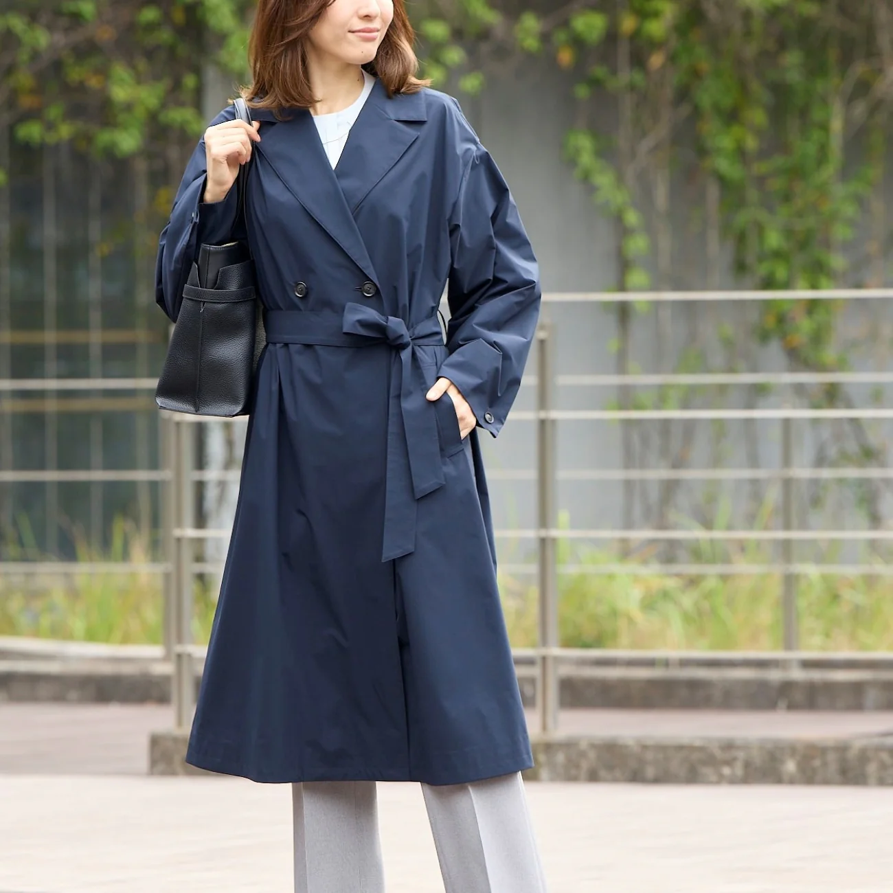 3-Way Water-repellent Trench Coat with Quilted Vest - Image 12