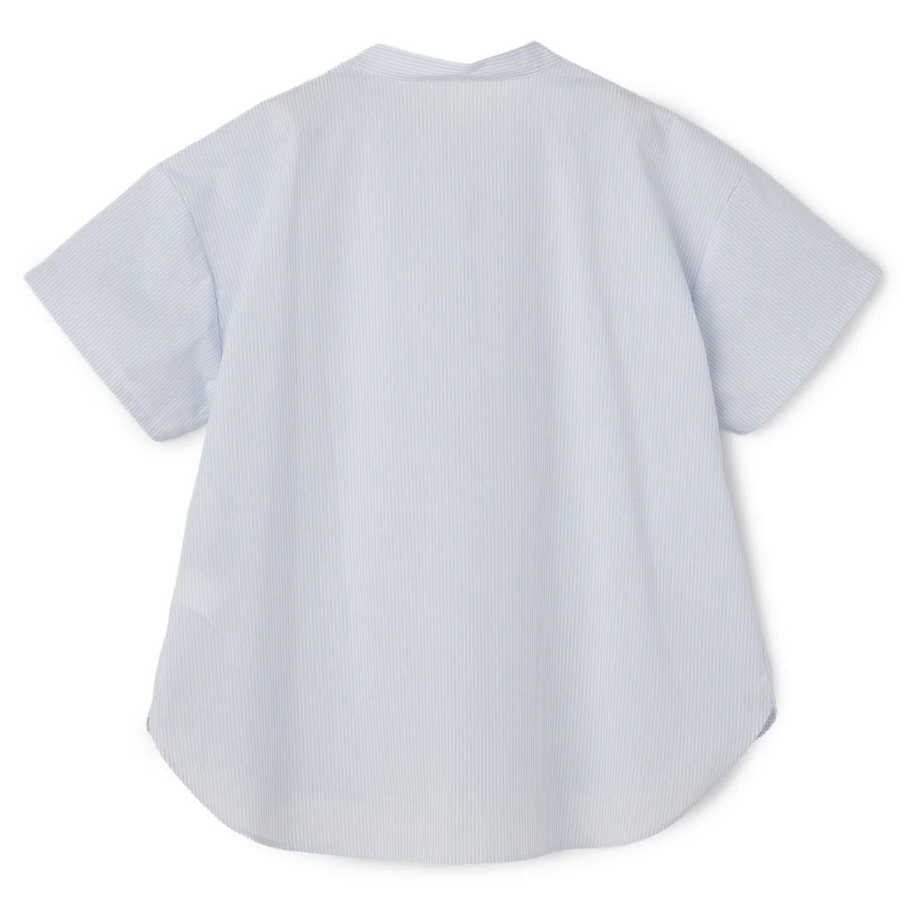 Women's Bamboo Rayon Short Sleeve Band Collar Shirt - Blue - Image 10