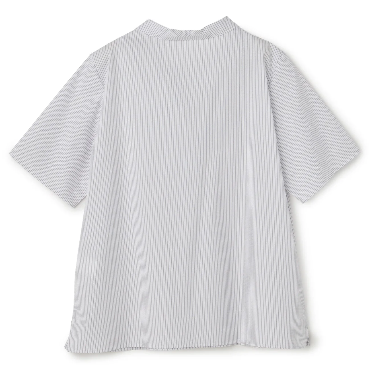 Women's Bamboo Rayon Striped Short Sleeve Bow Tie Shirt - White - Image 8