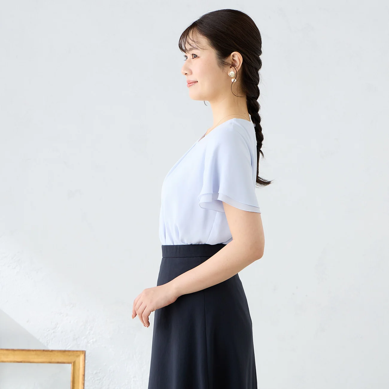 UV Protection Tucked Short Sleeve Blouse - Image 4