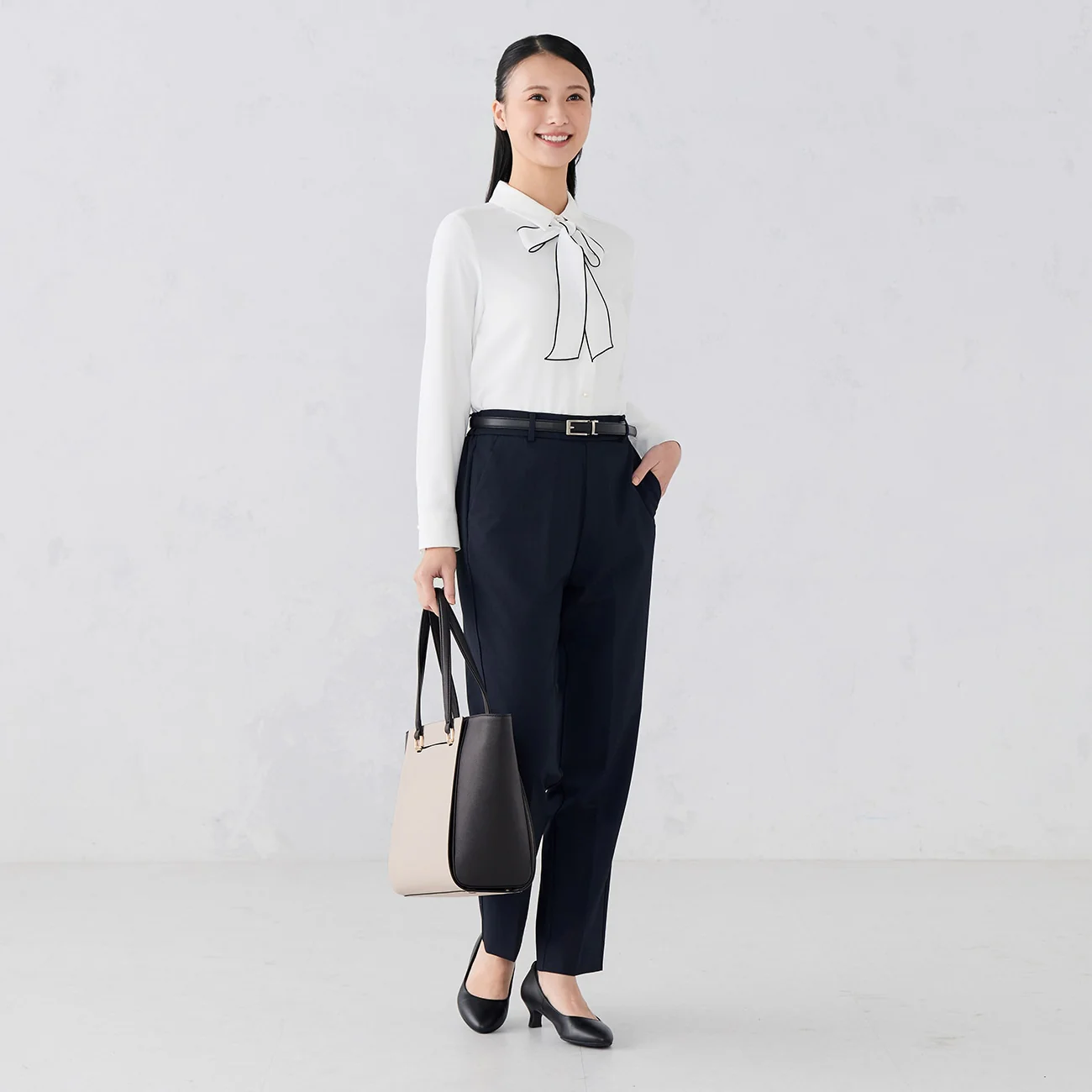 2-Way Bow-Tie Blouse with Pearls - Image 18