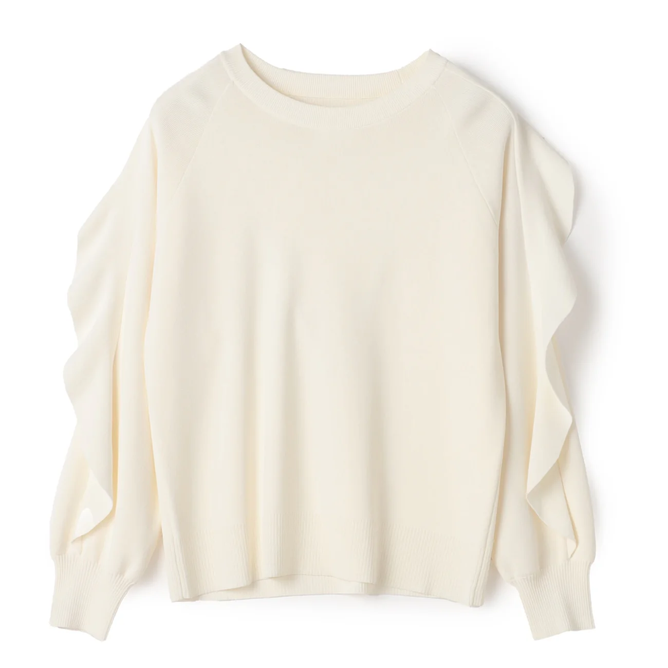 Ruffle-Sleeve Oversized Knit Pullover - Image 8