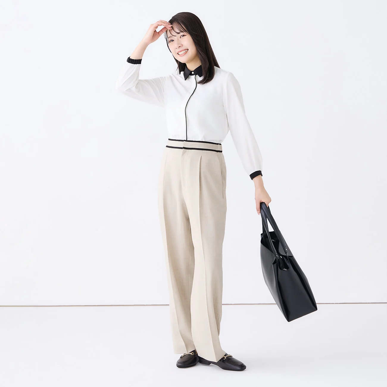 Cool Touch Stretch Point Collar Blouse - Image 13
