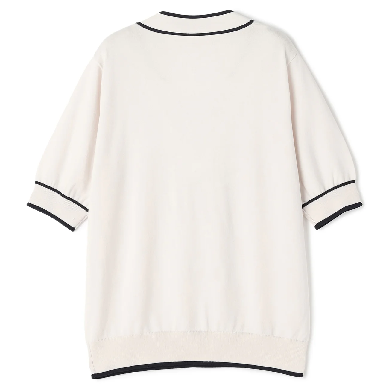Washable Cool Touch Contrast Bow Tie Short Sleeve Knit Top - Image 9