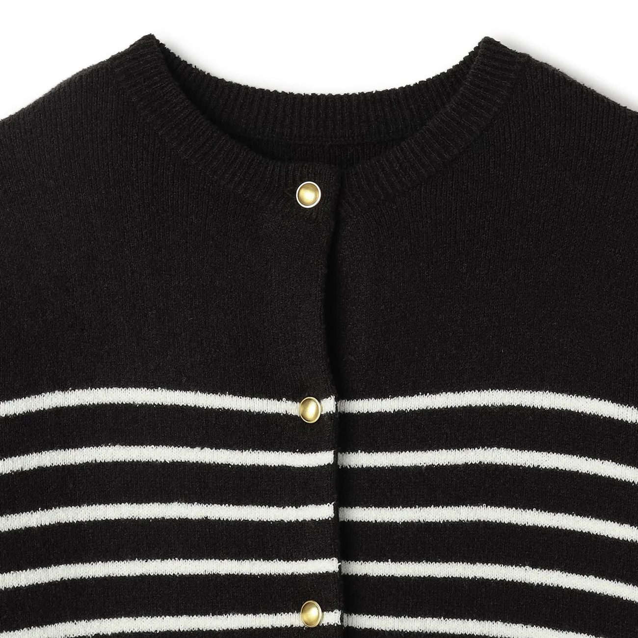 Stripe Knit Jacket - White/Black - Image 8