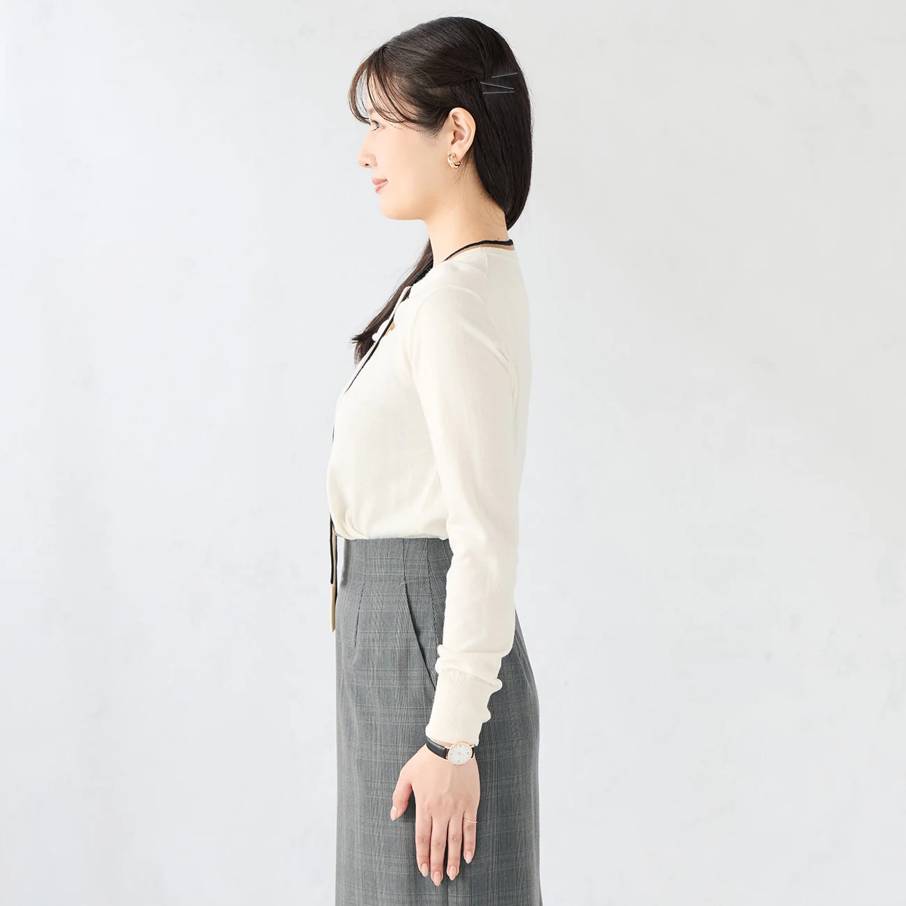 Washable Contrast Wool Silk Blend Bowtie Sweater - Image 8
