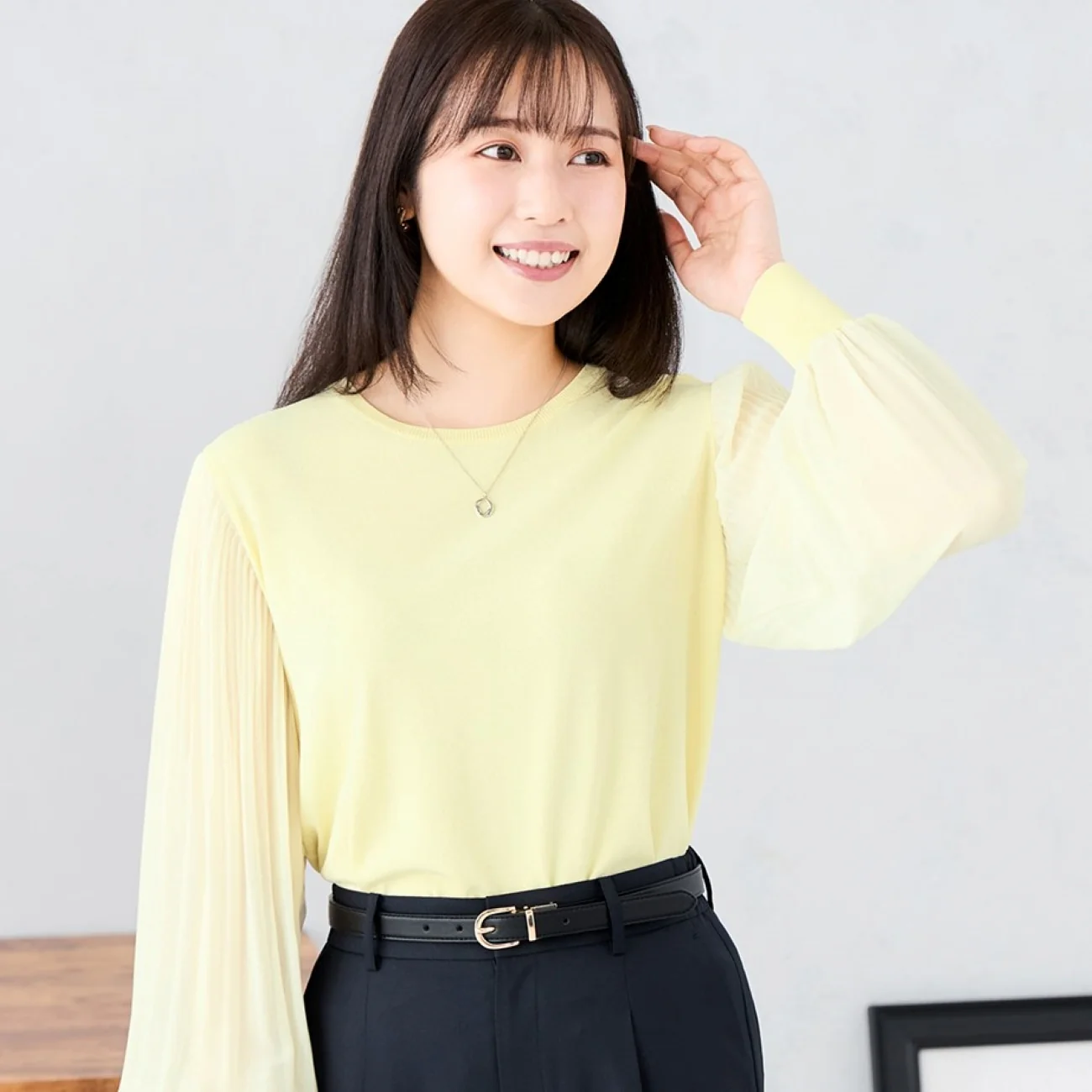 Sheer Sleeve Knit Top - Image 10