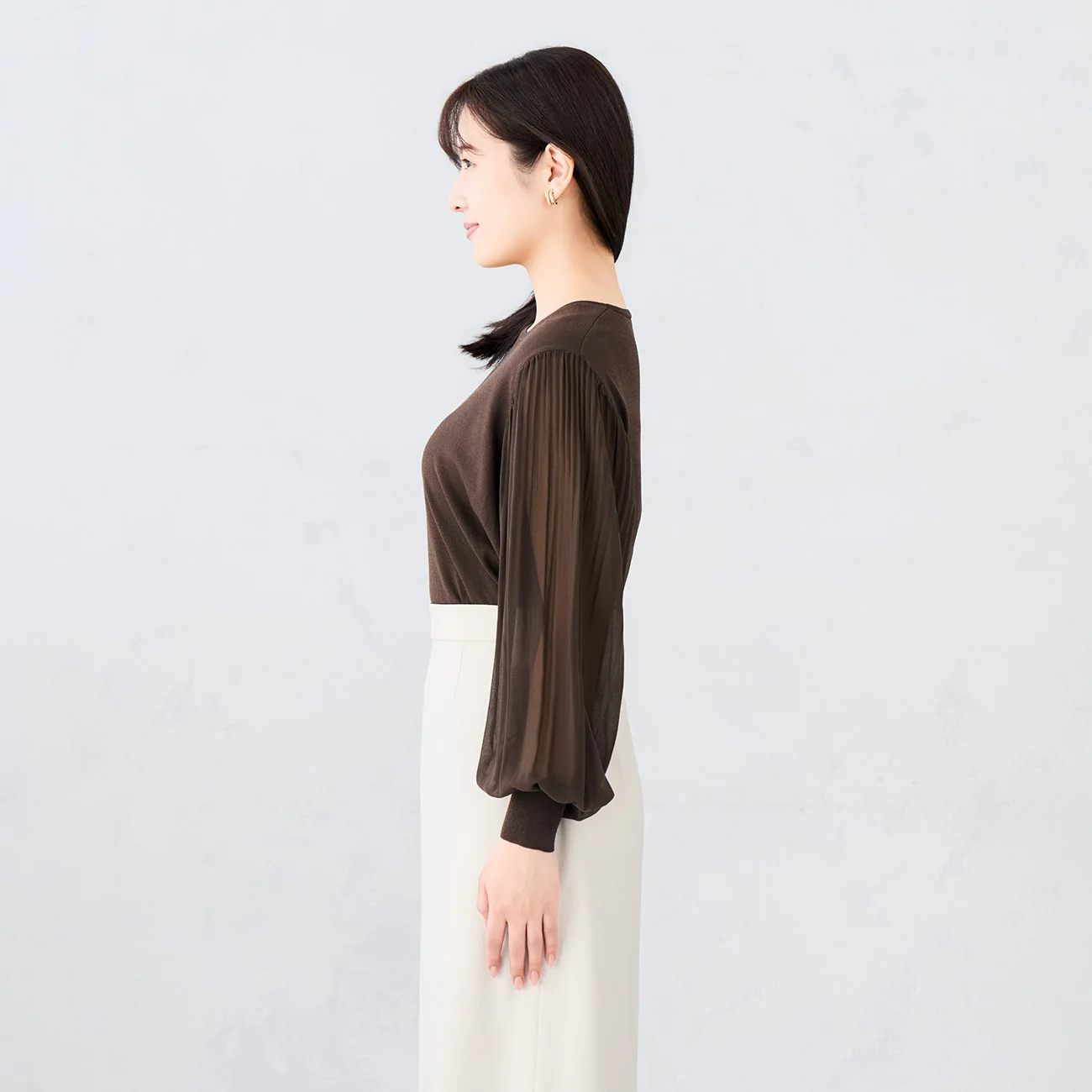 Sheer Sleeve Knit Top - Image 3