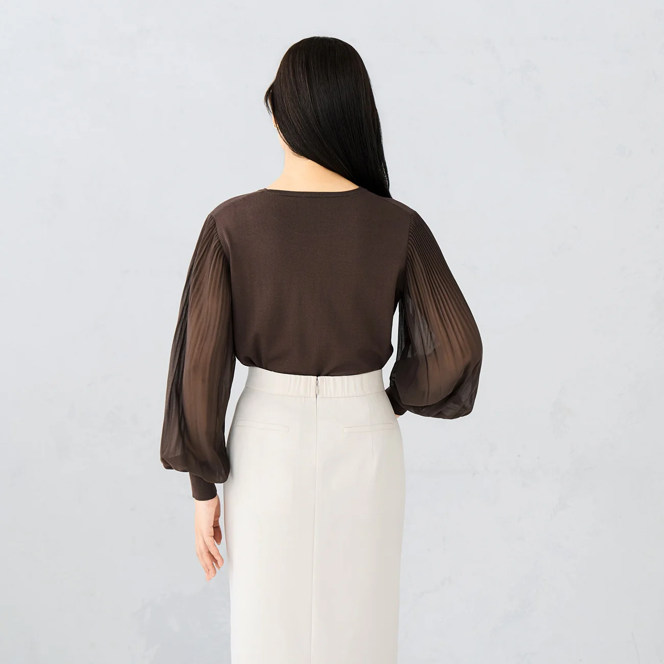 Sheer Sleeve Knit Top - Image 4