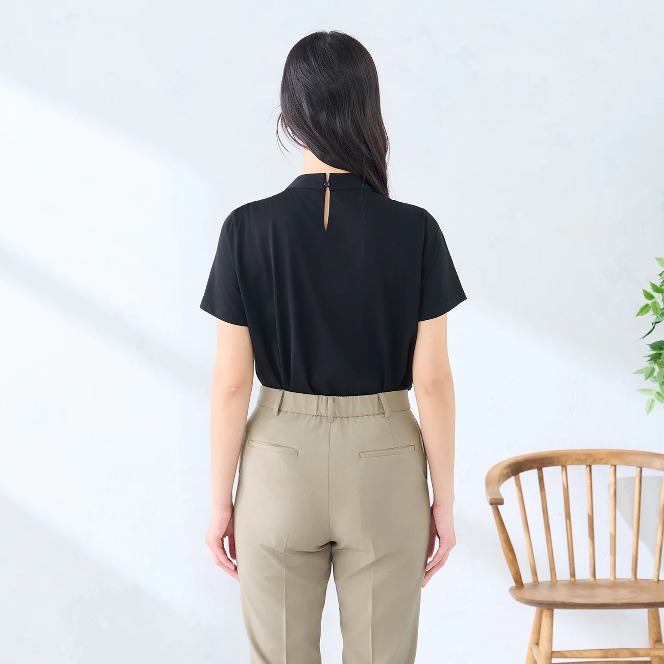 Short Sleeve Bow Tie Blouse - Image 4
