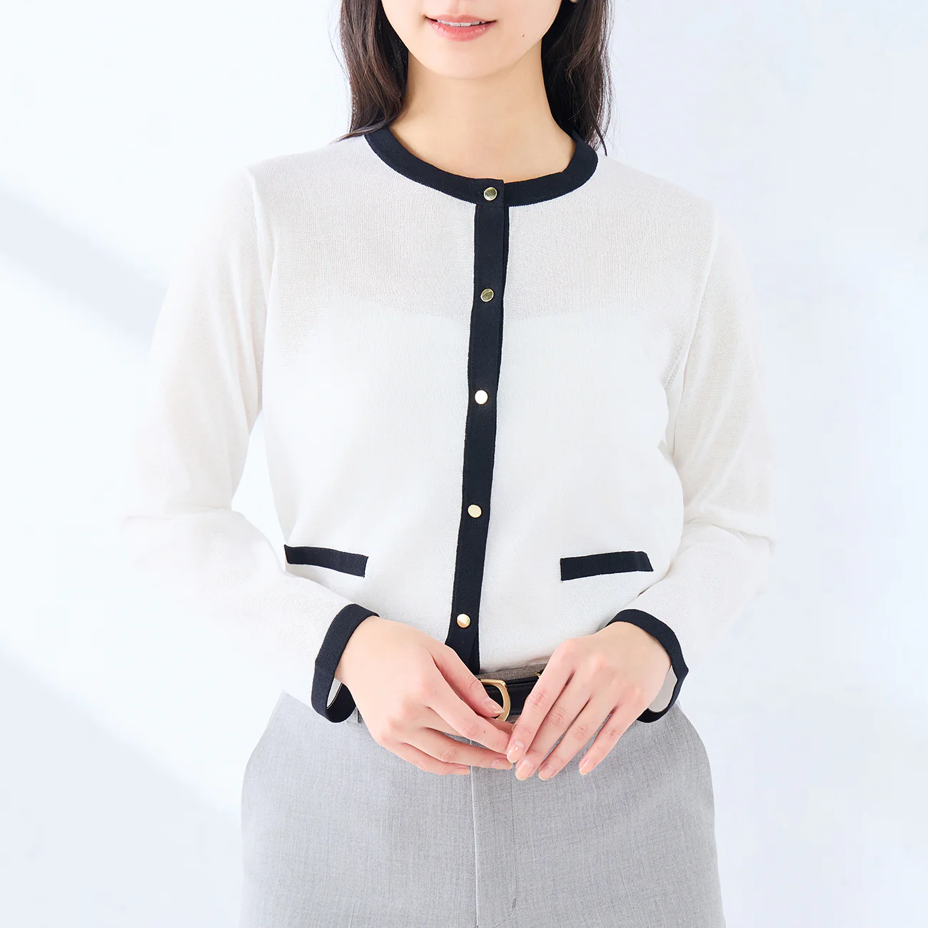Contrast Sheer Knit Jacket - Image 8