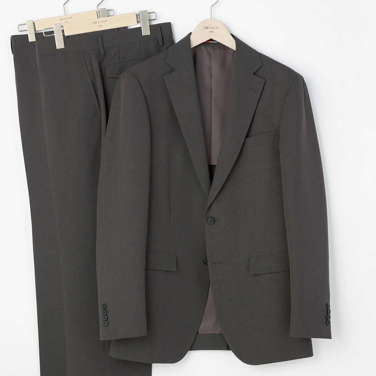 2-Pants Washable Pinhead Suit - Charcoal Gray
