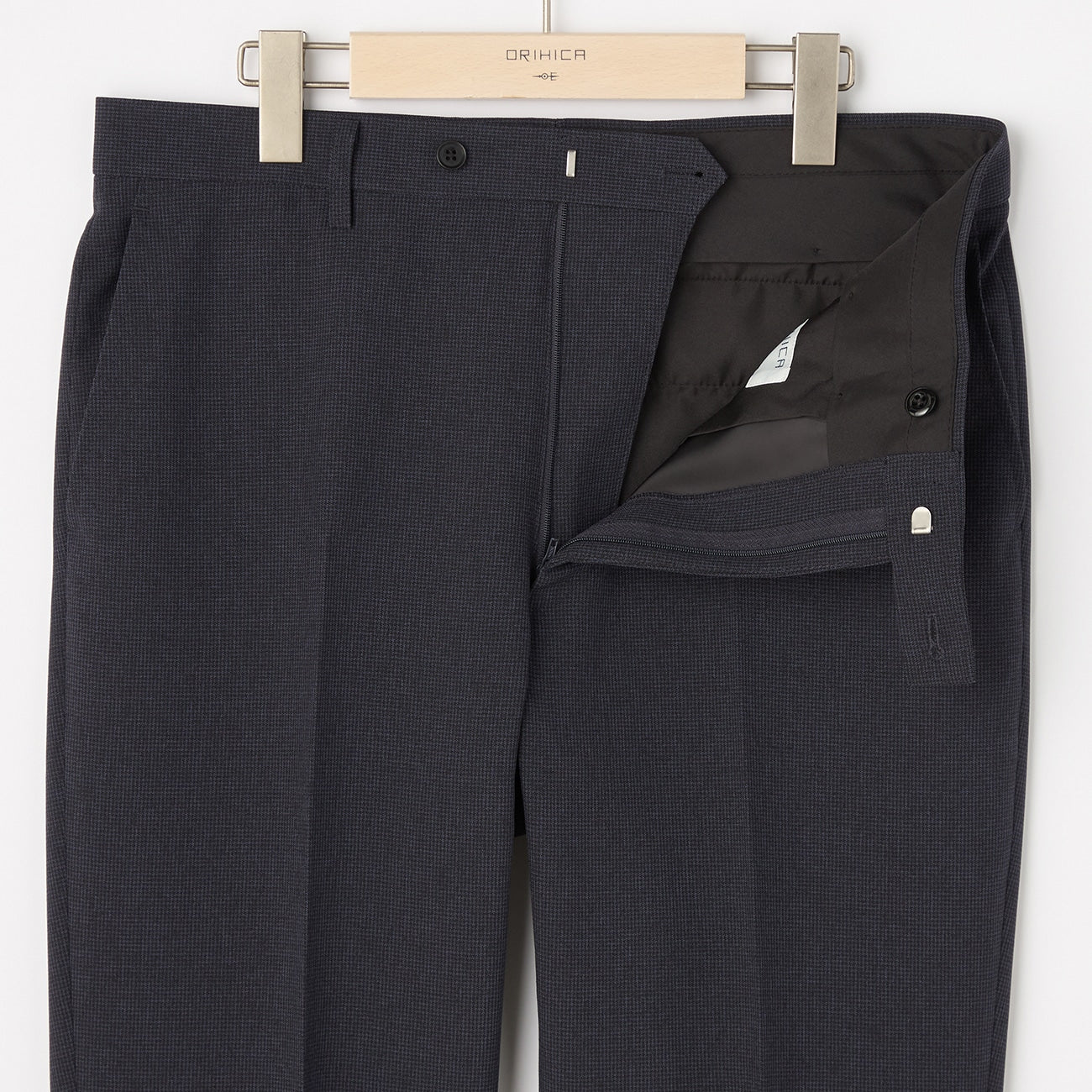 2-Pants Washable Houndstooth Suit - Navy - Image 9