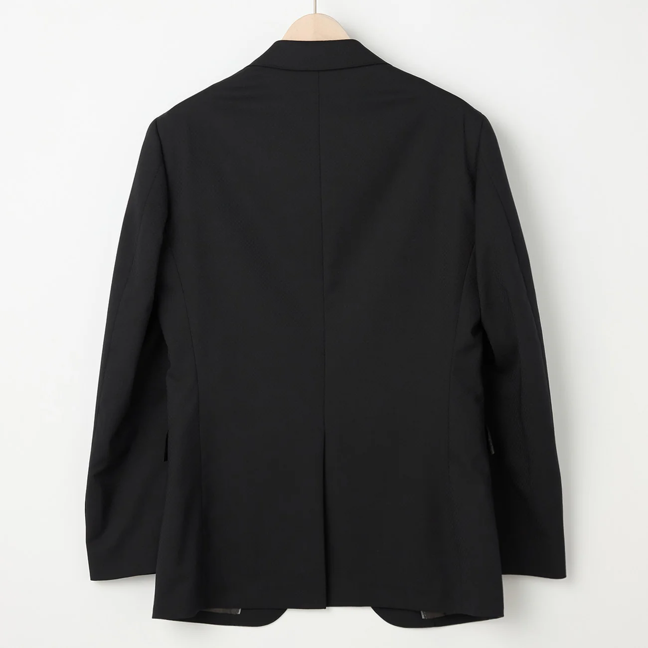 Wool Blend Textured Solid Suit - Black - Image 2