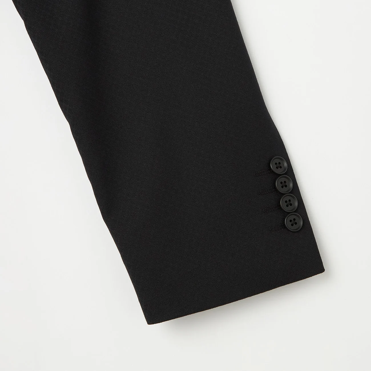Wool Blend Textured Solid Suit - Black - Image 4