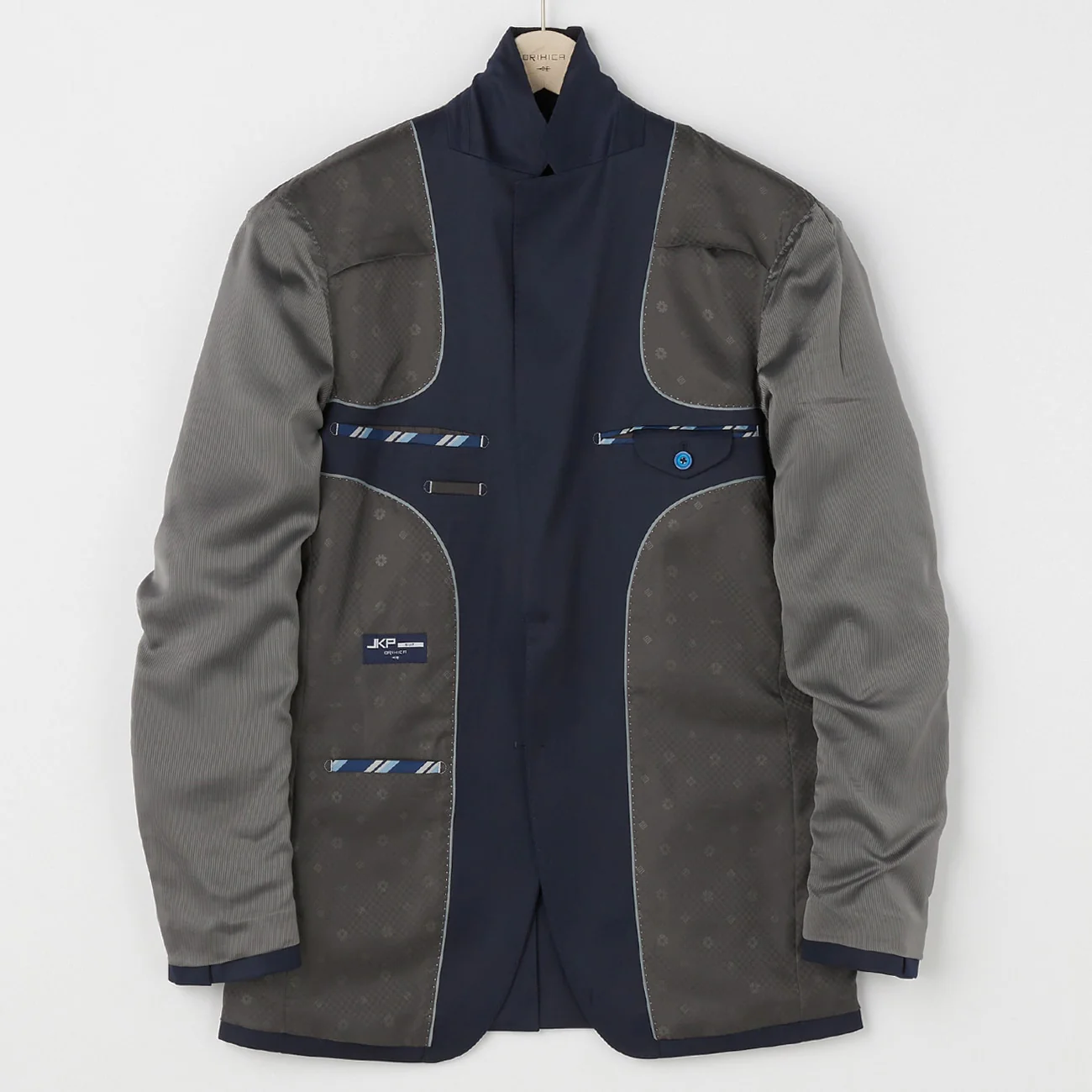 Wool Blend Venetian 2-Button Suit with Side Adjusters - Navy - Image 6