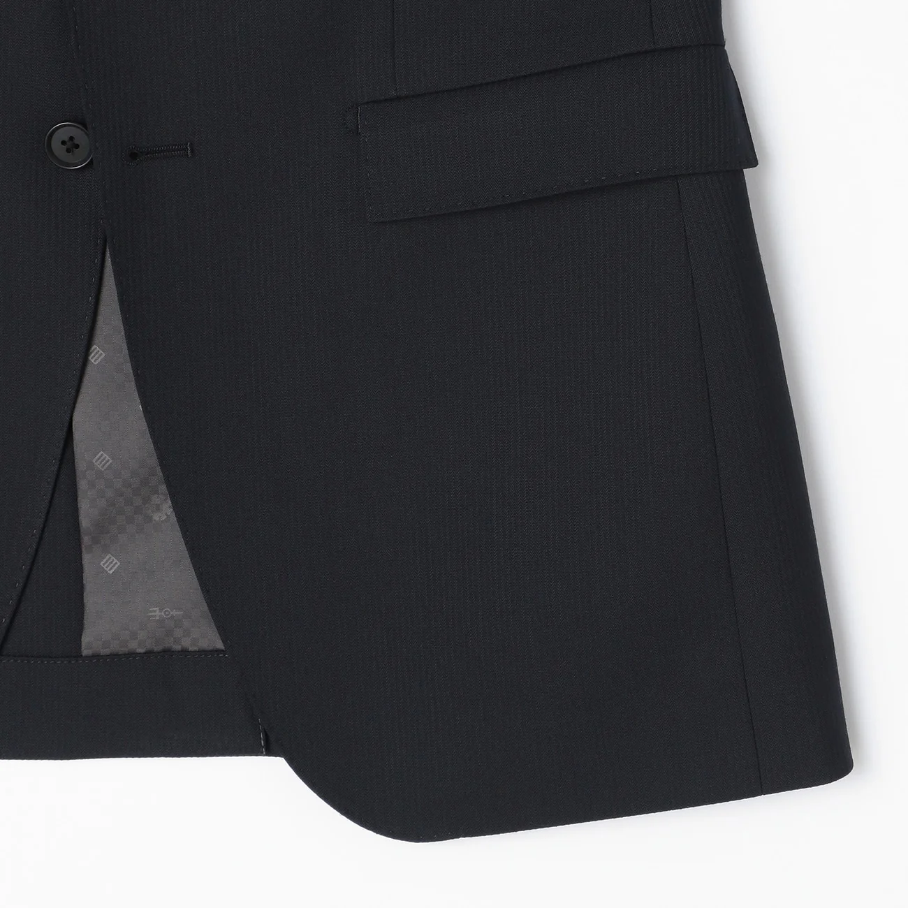 Shadow Stripe Wool Blend Suit with 2-Pant - Navy - Image 5