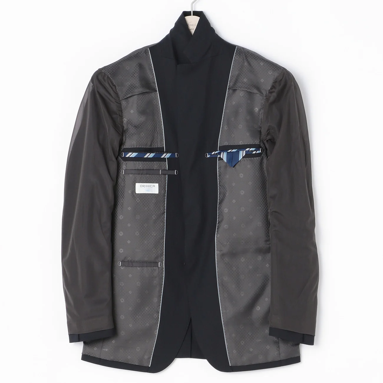 Shadow Stripe Wool Blend Suit with 2-Pant - Navy - Image 6