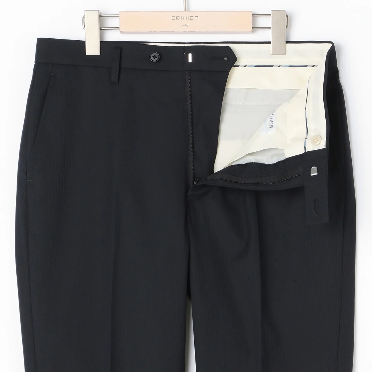Shadow Stripe Wool Blend Suit with 2-Pant - Navy - Image 9