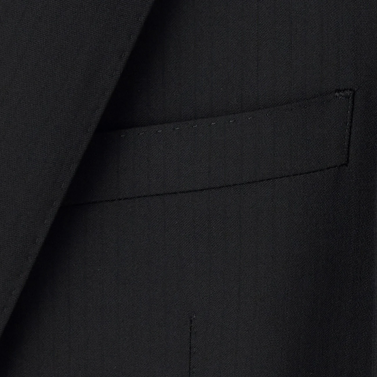 Japanese Fabric Wool Blend Reversible 3-Piece Suit with Adjuster - Black - Image 4