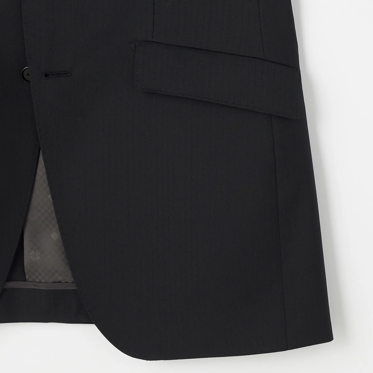 Japanese Fabric Wool Blend Reversible 3-Piece Suit with Adjuster - Black - Image 6