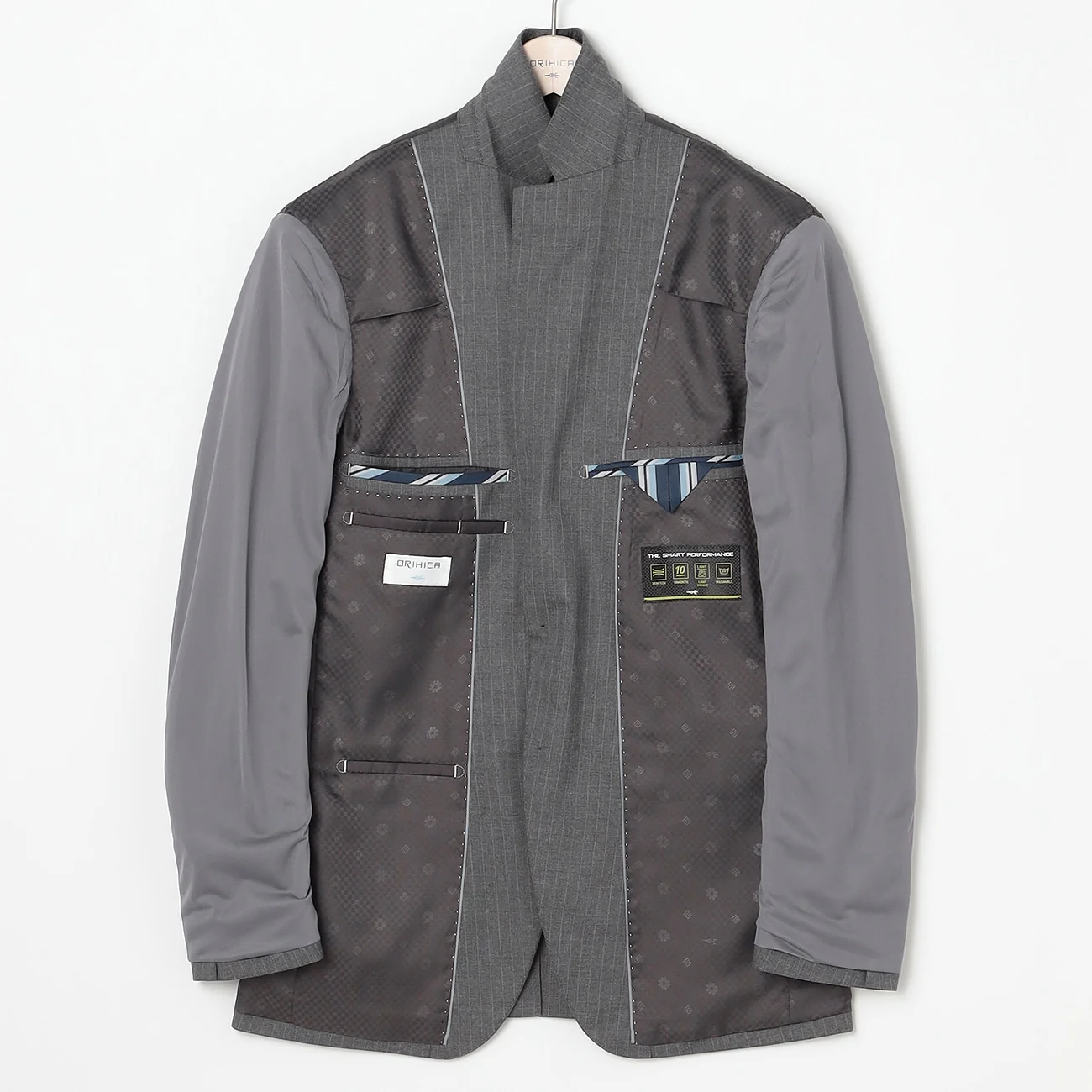 Washable Stretch Stripe Suit - Light Gray - Image 6