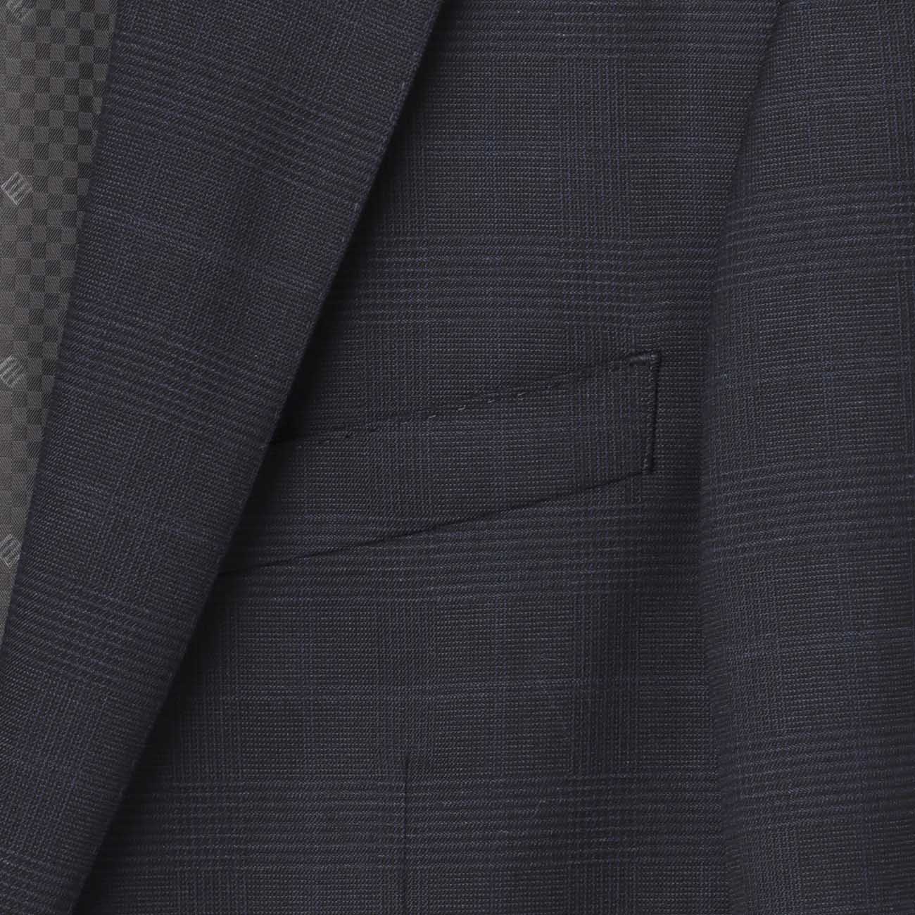 Smart Tech Check Suit - Navy - Image 3