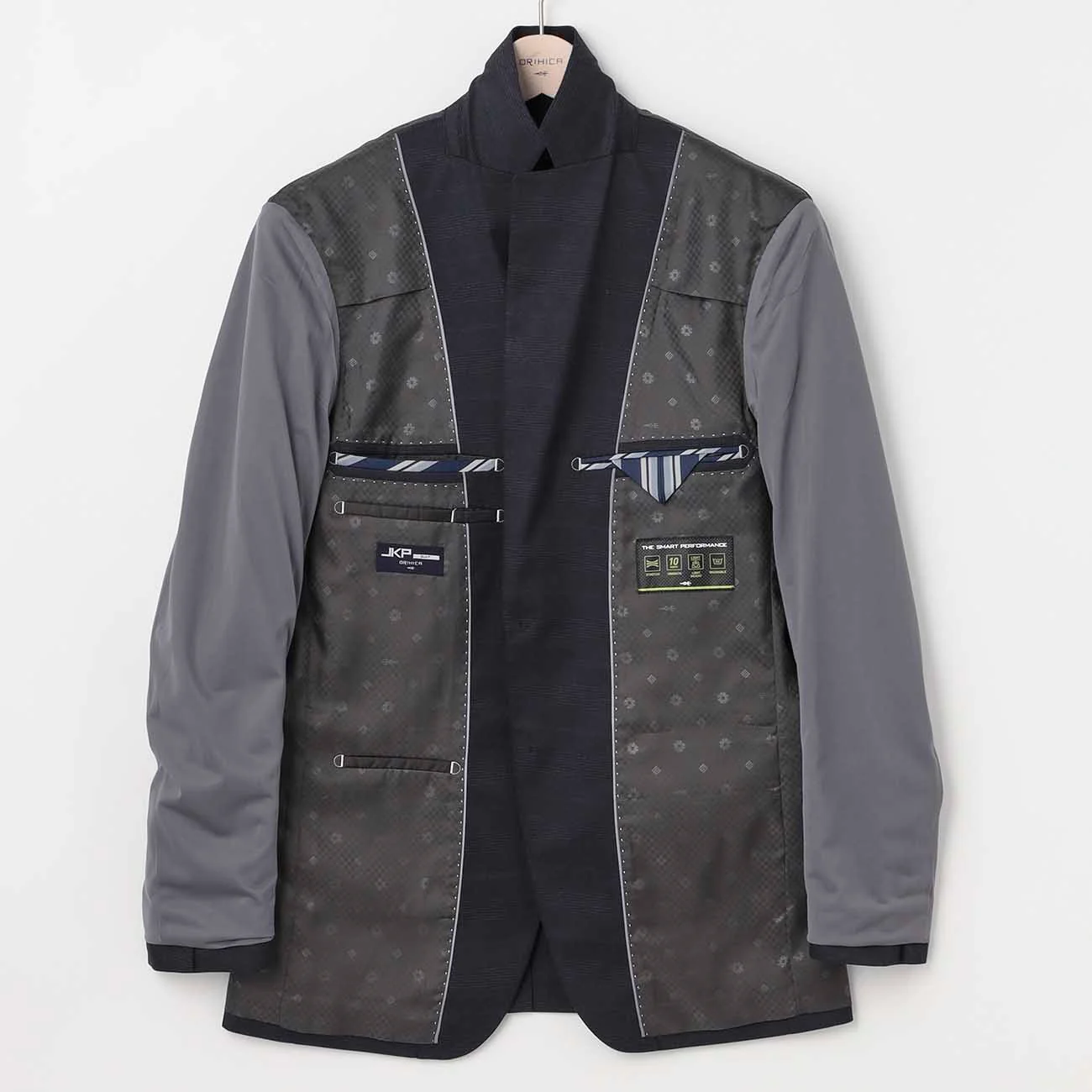 Smart Tech Check Suit - Navy - Image 6