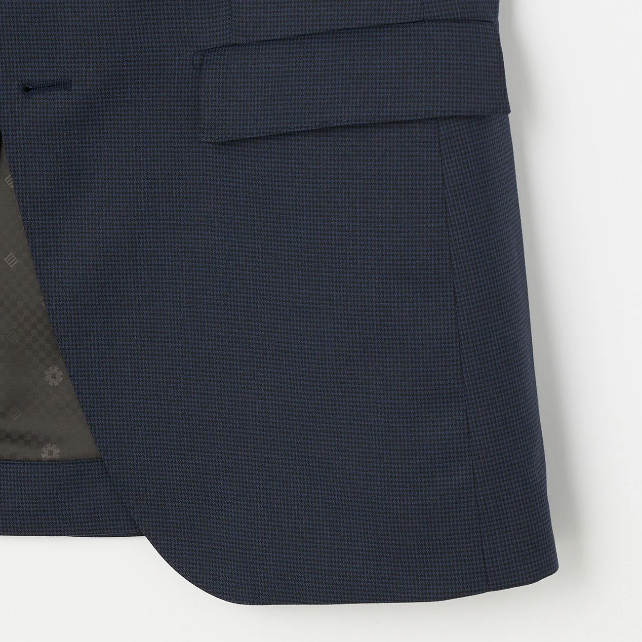 Washable Stretch Houndstooth Suit - Navy - Image 5