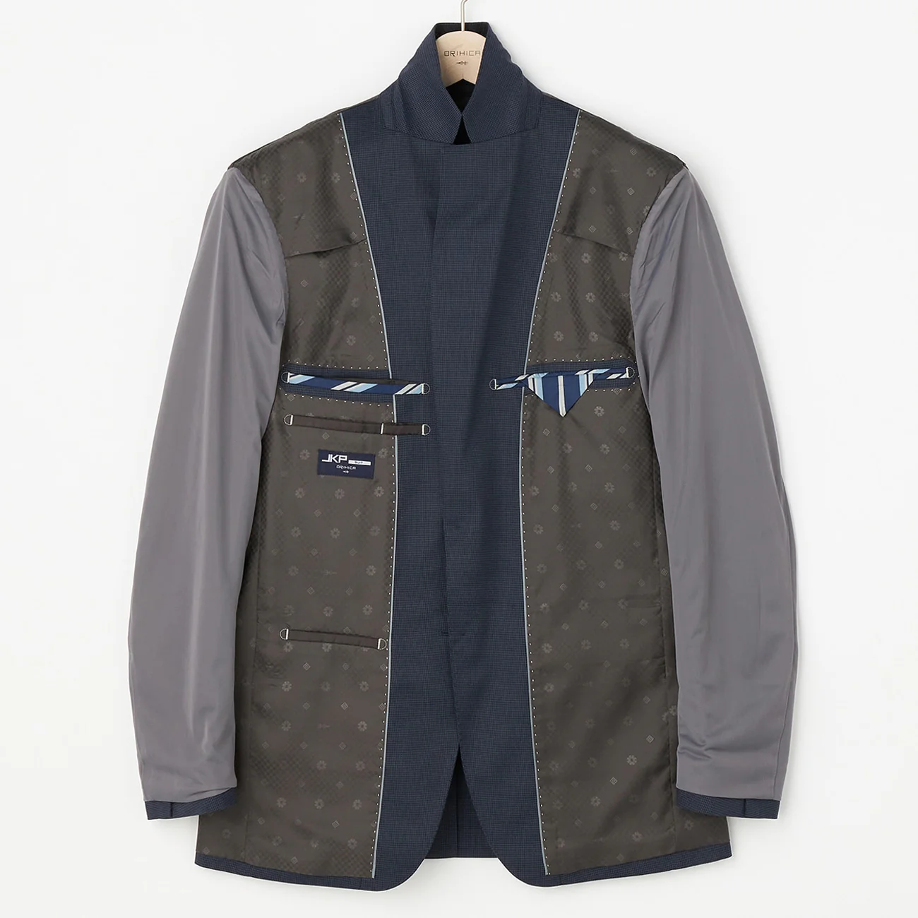 Washable Stretch Houndstooth Suit - Navy - Image 6