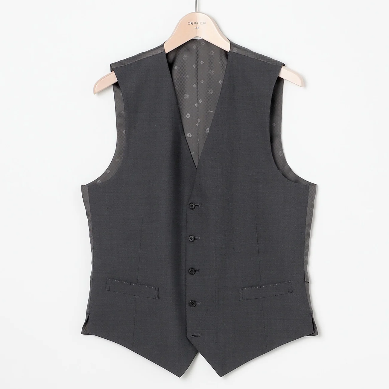 Check Wool Blend 3-Piece Suit with Side Adjuster - Navy - Image 15
