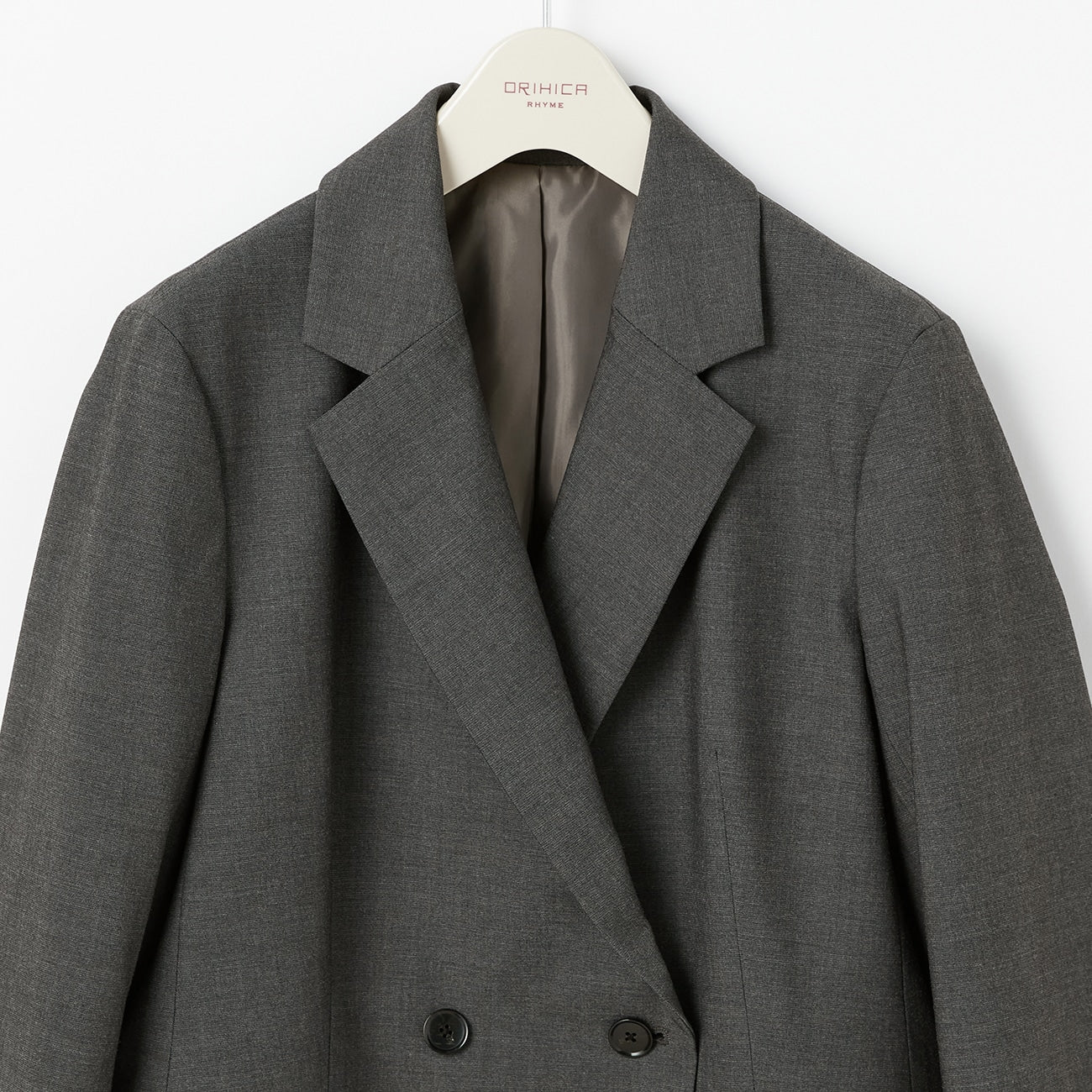 THE THIRD SUITS Chambray Double-Breasted Jacket - Medium Gray - Image 3