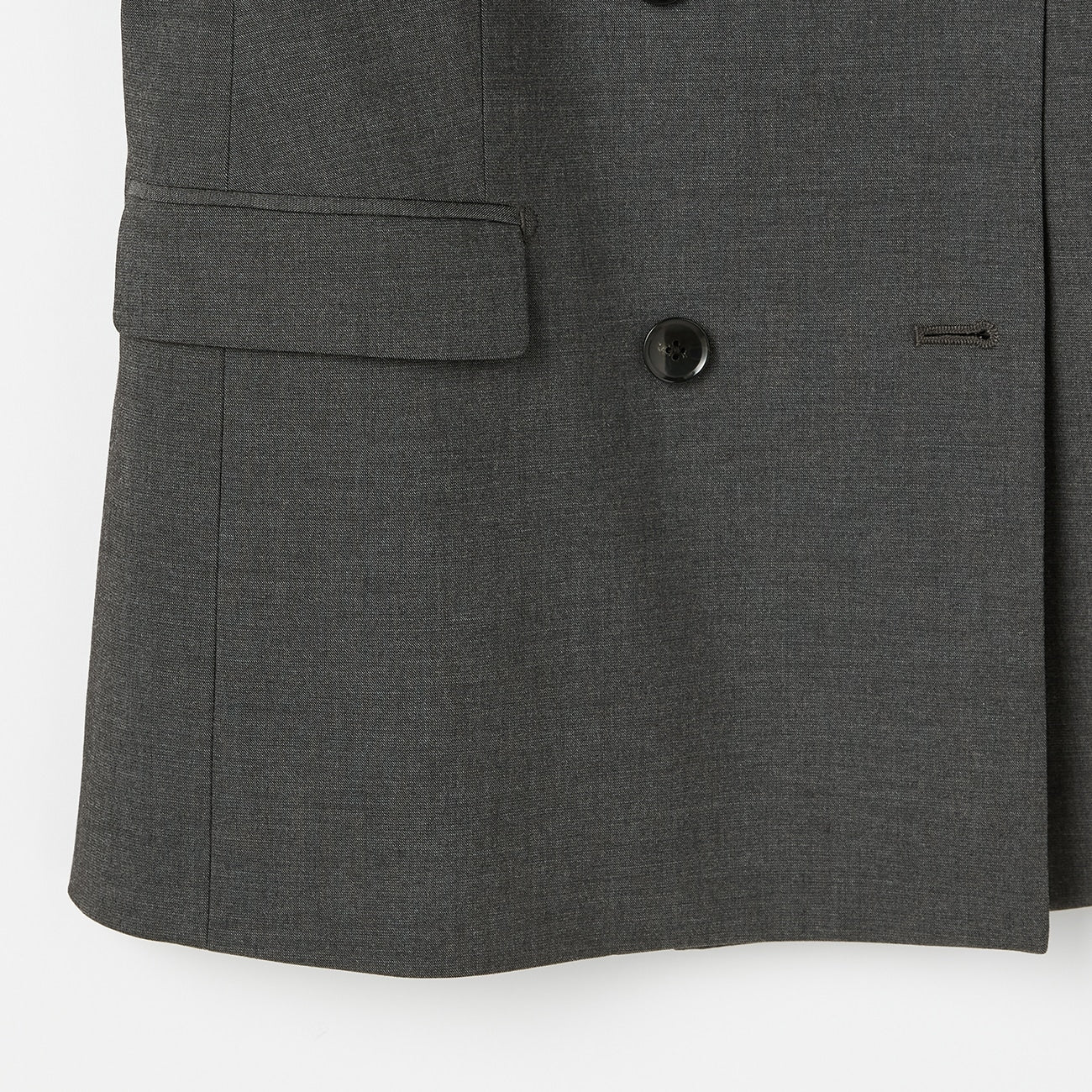 THE THIRD SUITS Chambray Double-Breasted Jacket - Medium Gray - Image 5