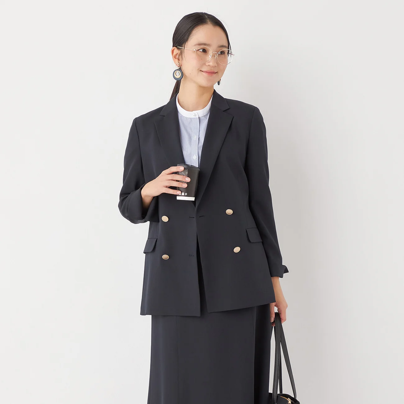 THE THIRD SUITS RIRANCHA Stretch Double-Breasted Jacket - Navy - Image 3
