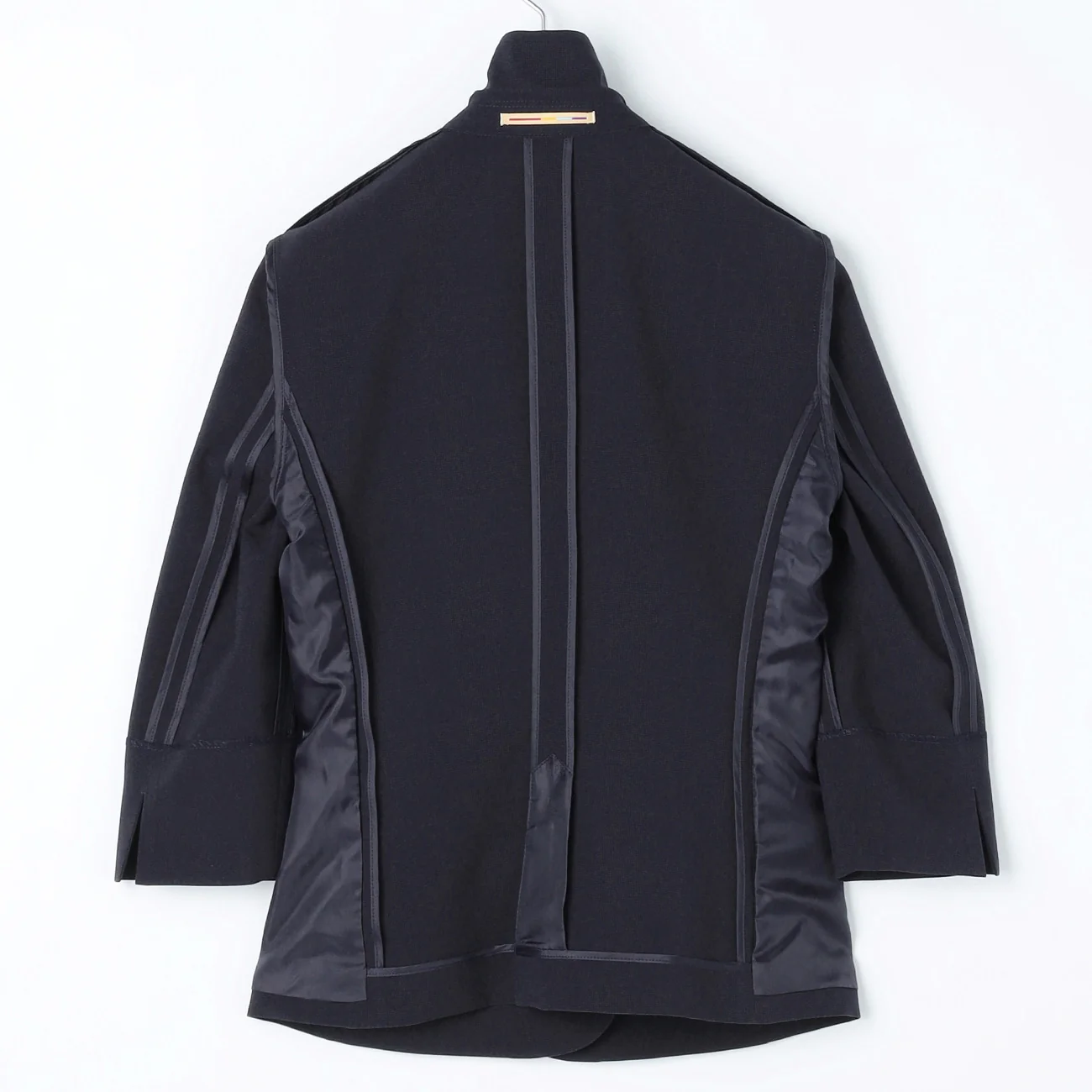 Washable Stretch Three-Quarter Sleeve Check Jacket - Navy - Image 25