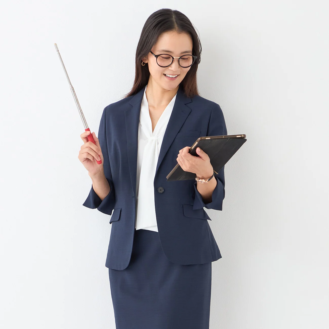 High-breathability Washable Stretch Cropped Sleeve Jacket - Navy - Image 6