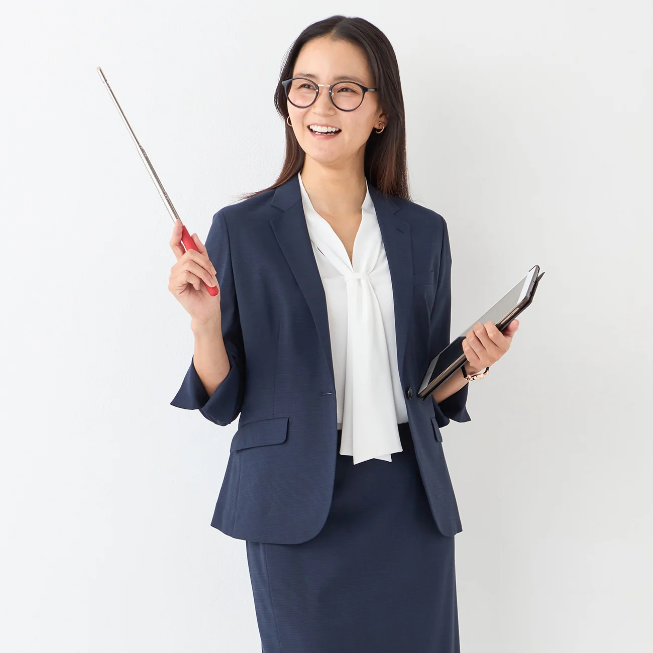 High-breathability Washable Stretch Cropped Sleeve Jacket - Navy - Image 7