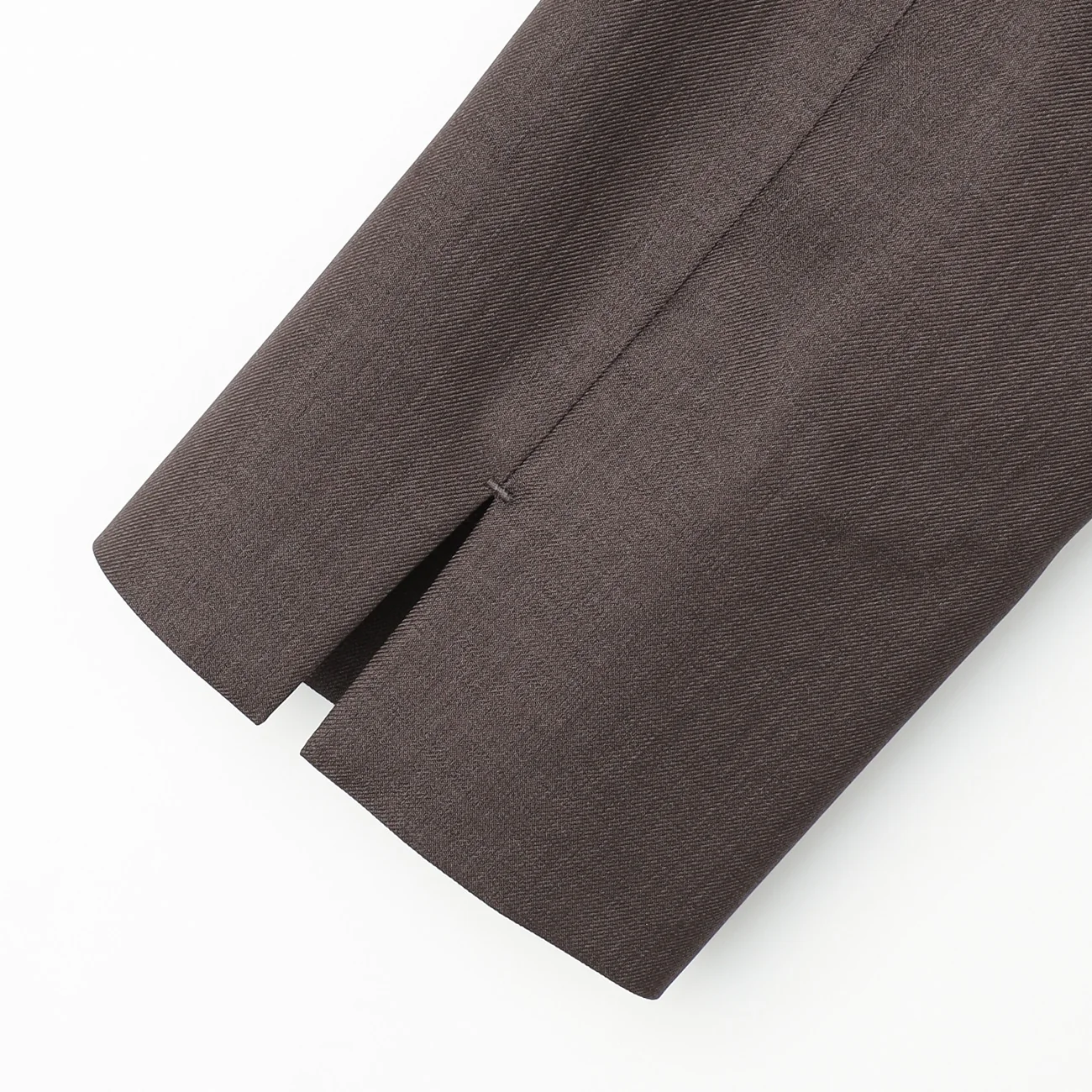 THE THIRD SUITS Linen-Like Cropped Sleeve Double-Breasted Jacket - Brown - Image 6