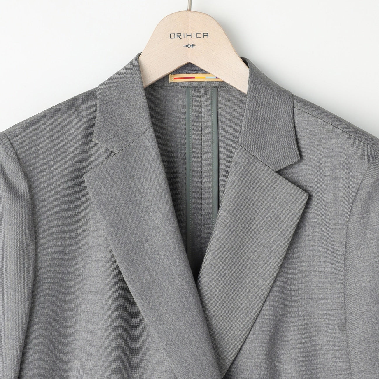THE THIRD SUITS Linen-Like Cropped Sleeve Double-Breasted Jacket - Medium Gray - Image 12
