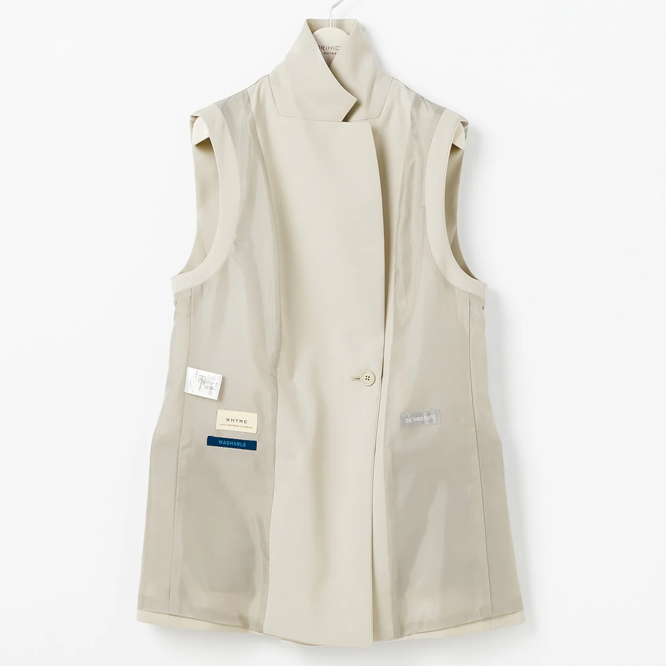 THE THIRD SUITS Double Cloth Vest - Beige - Image 6