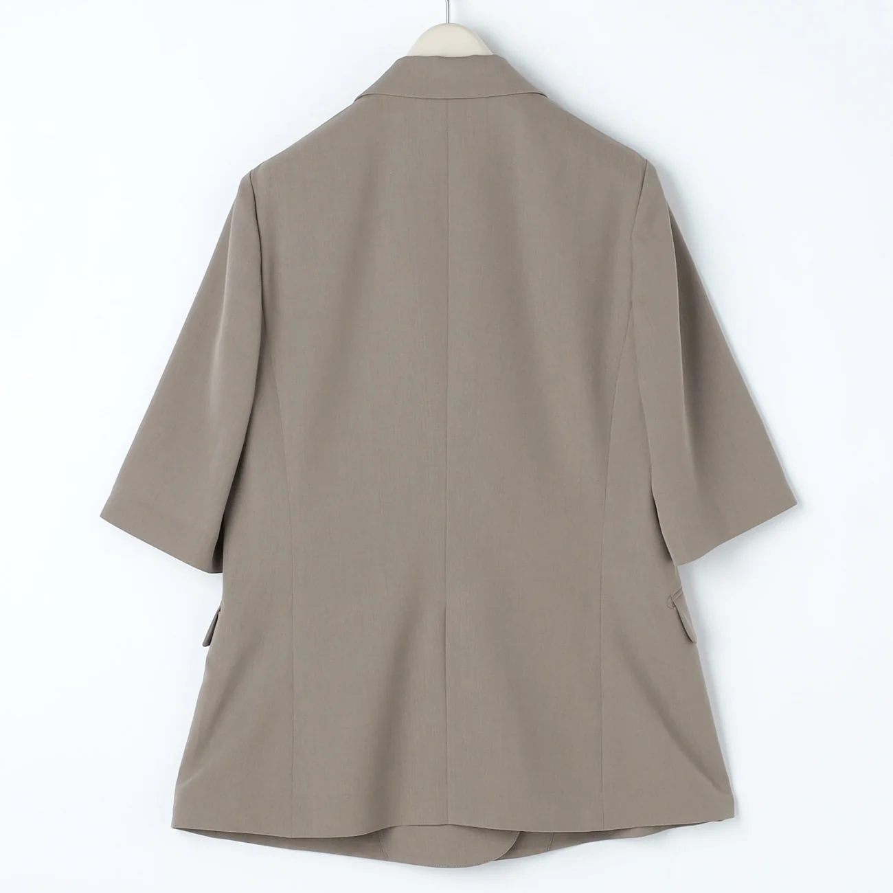 THE THIRD SUITS Washable Cool Touch Half Sleeve Double-Breasted Jacket - Beige - Image 10