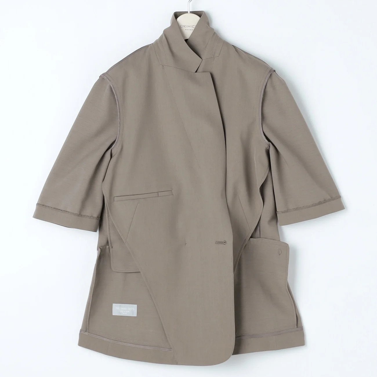 THE THIRD SUITS Washable Cool Touch Half Sleeve Double-Breasted Jacket - Beige - Image 14