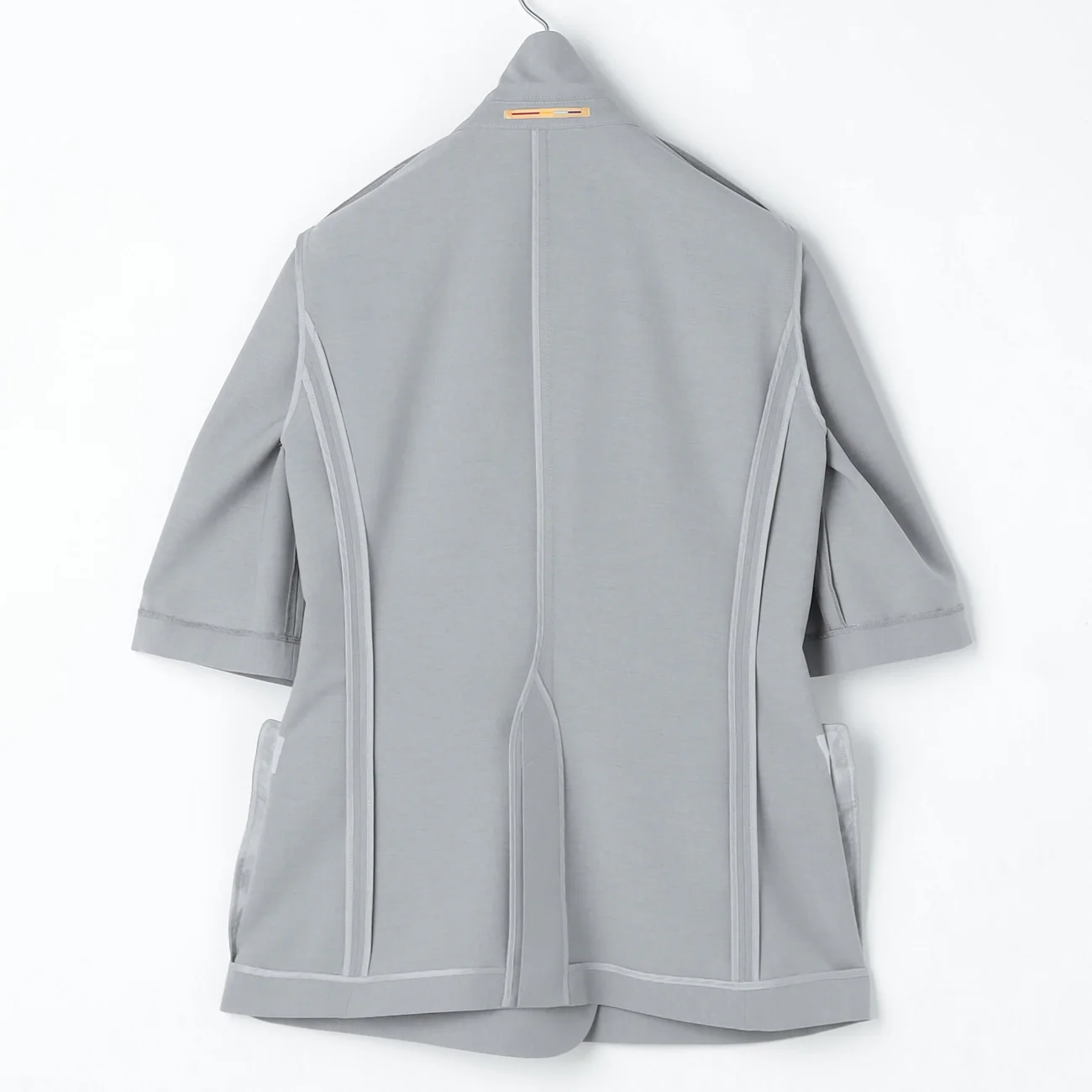 THE THIRD SUITS Washable Cool Touch Half Sleeve Double-Breasted Jacket - Light Gray - Image 10