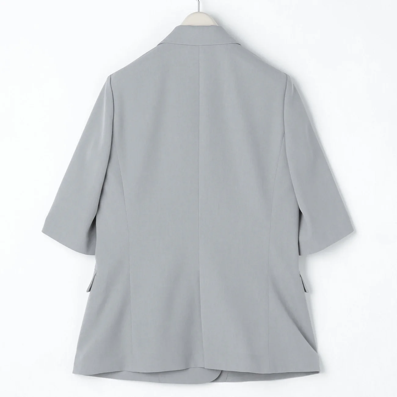 THE THIRD SUITS Washable Cool Touch Half Sleeve Double-Breasted Jacket - Light Gray - Image 5