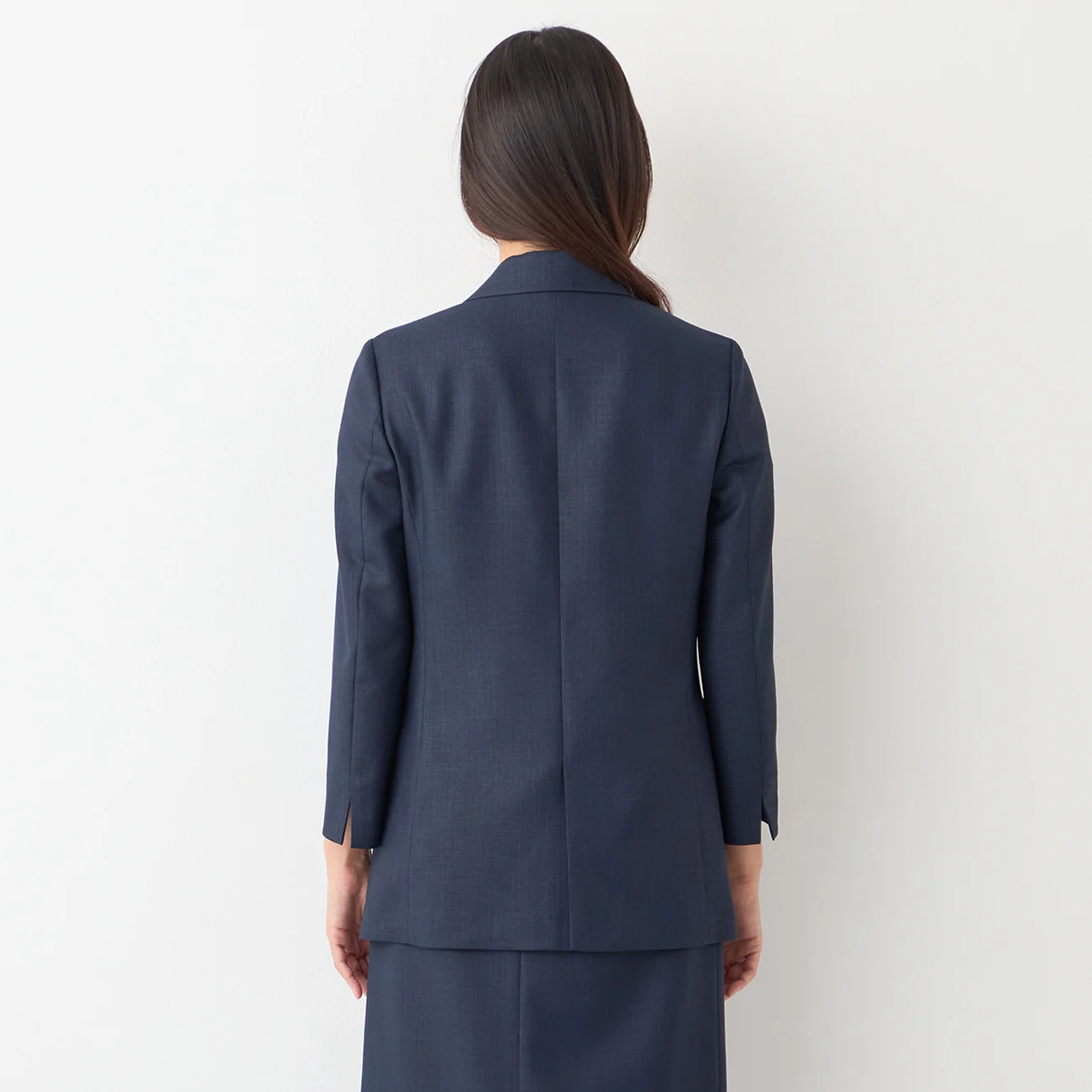 THE THIRD SUITS Linen-Like Cropped Sleeve Double-Breasted Jacket - Navy - Image 20